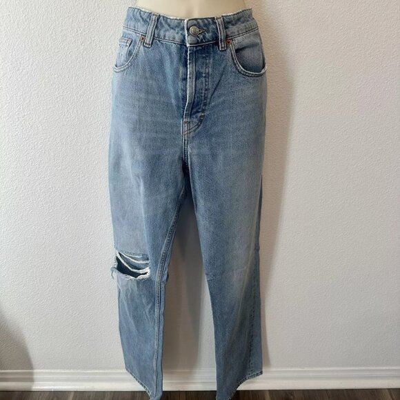 IRO Ladyla High Rise Boyfriend Jean Light Wash Fly Button Distress Sz 28 Revolve - Picture 4 of 14